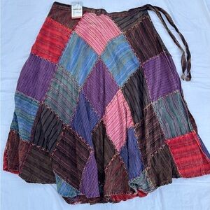 Colorful EZHippy Patchwork Wrap Skirt